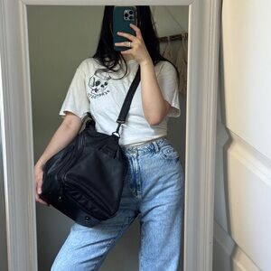 🔥 Vintage Bugatti Black Leather Duffel Bag 🔥